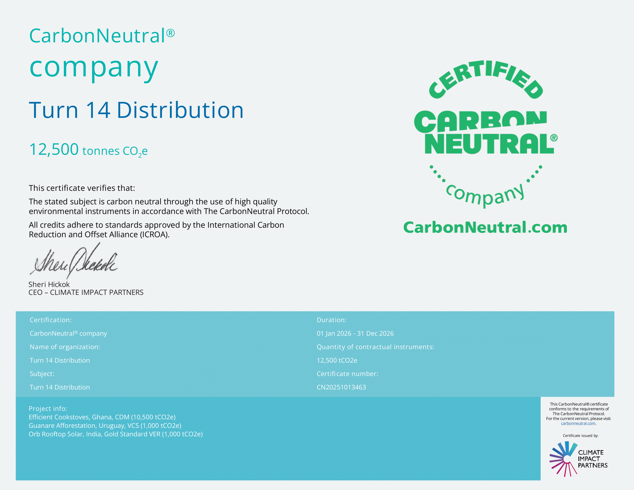Carbon Neutral Certification